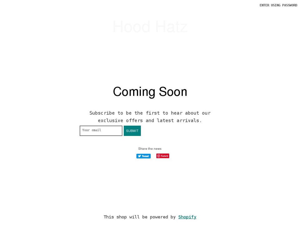 hoodhatzllc.com — Shopify storefront screenshot