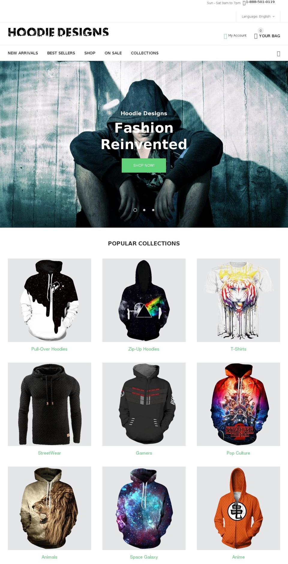 hoodiedesigns.com shopify website screenshot