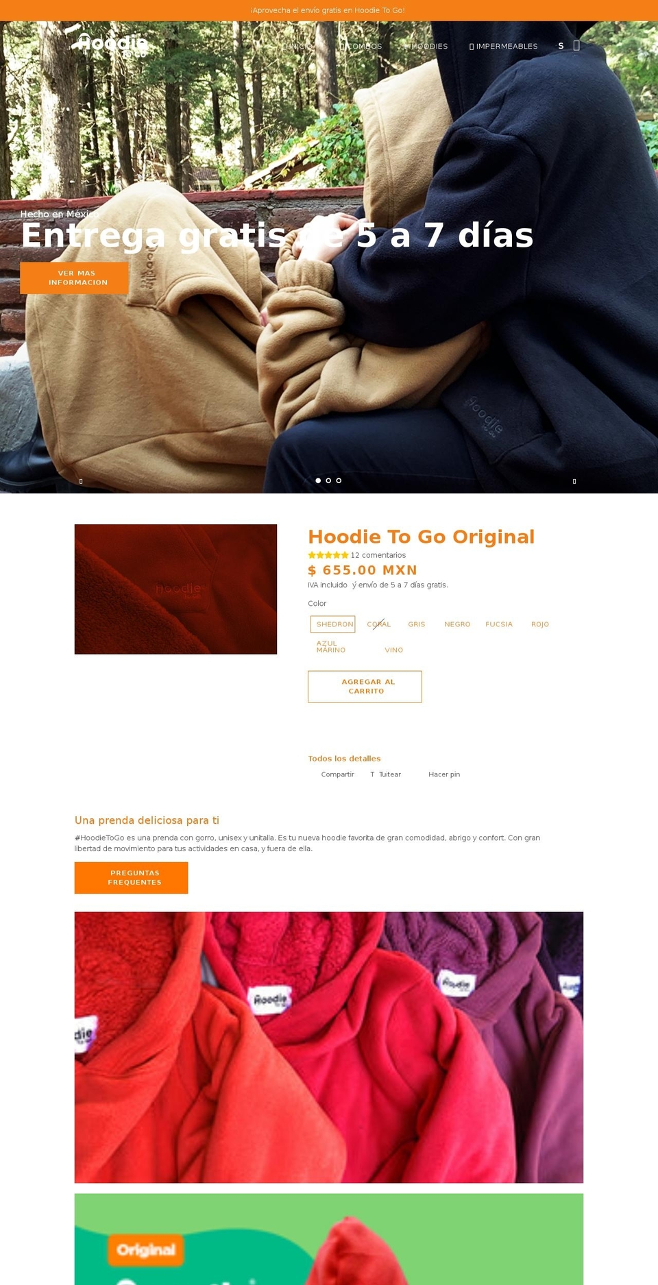 hoodietogo.com shopify website screenshot