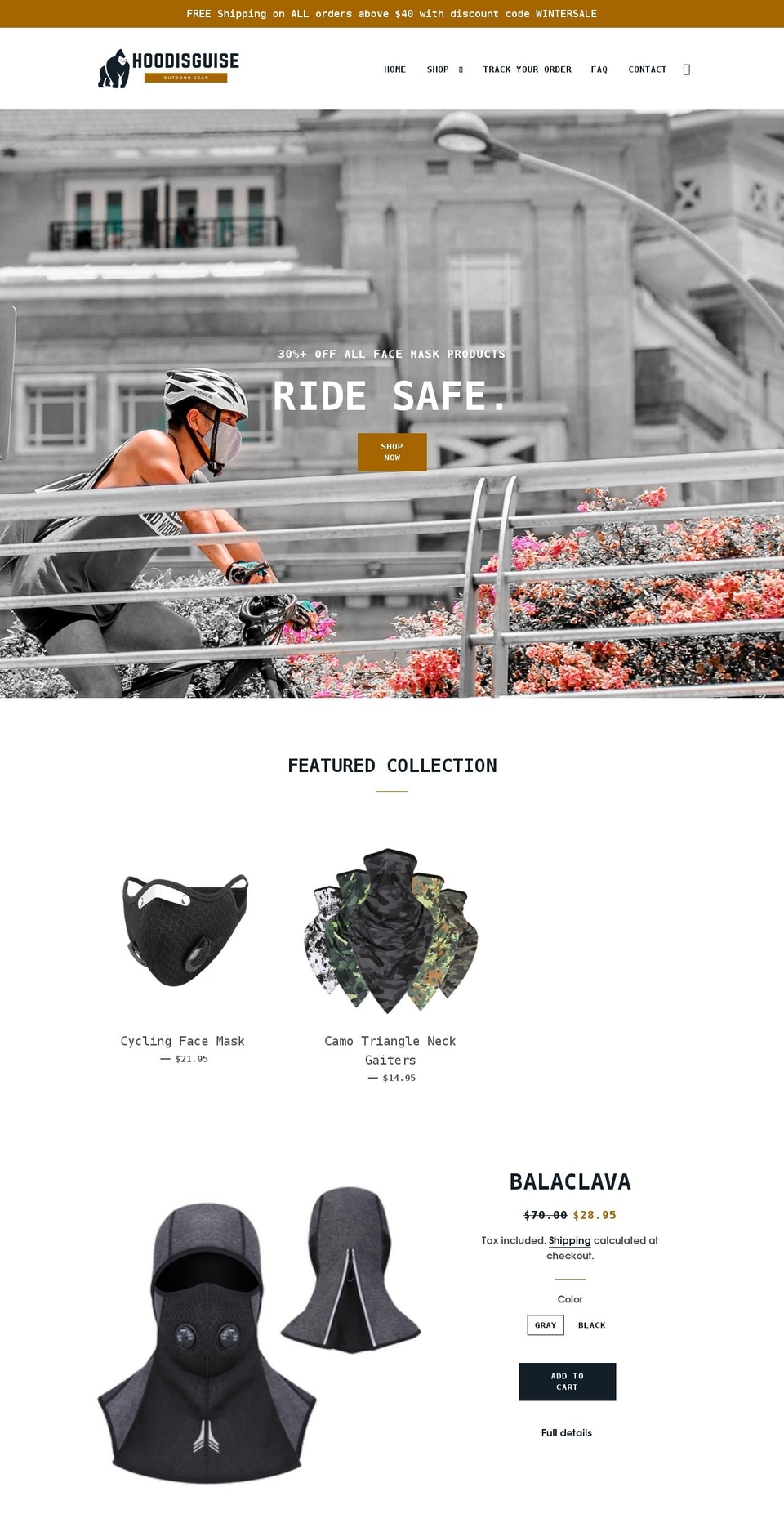 hoodisguise.com shopify website screenshot