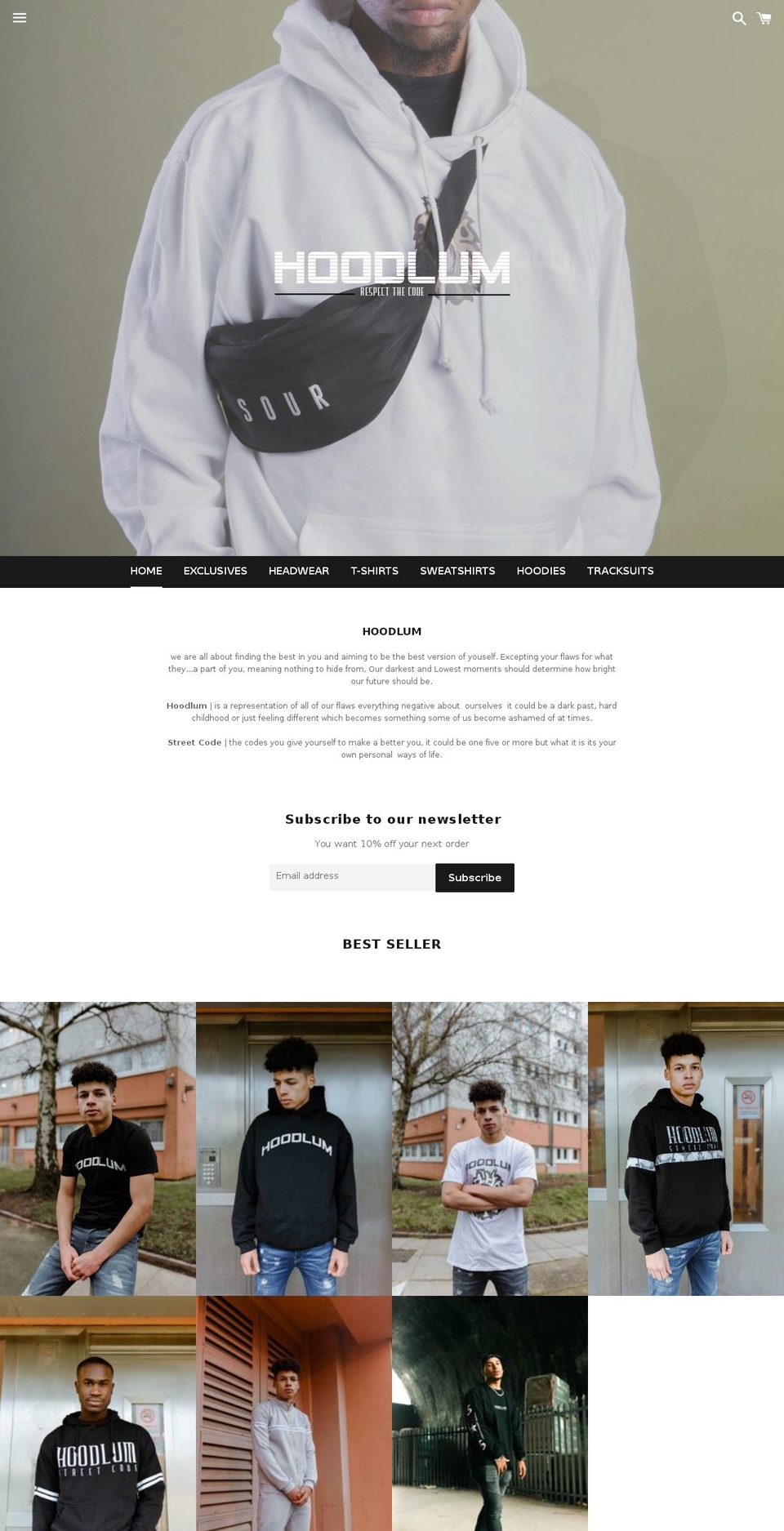 hoodlumstreetcode.com — Shopify storefront screenshot