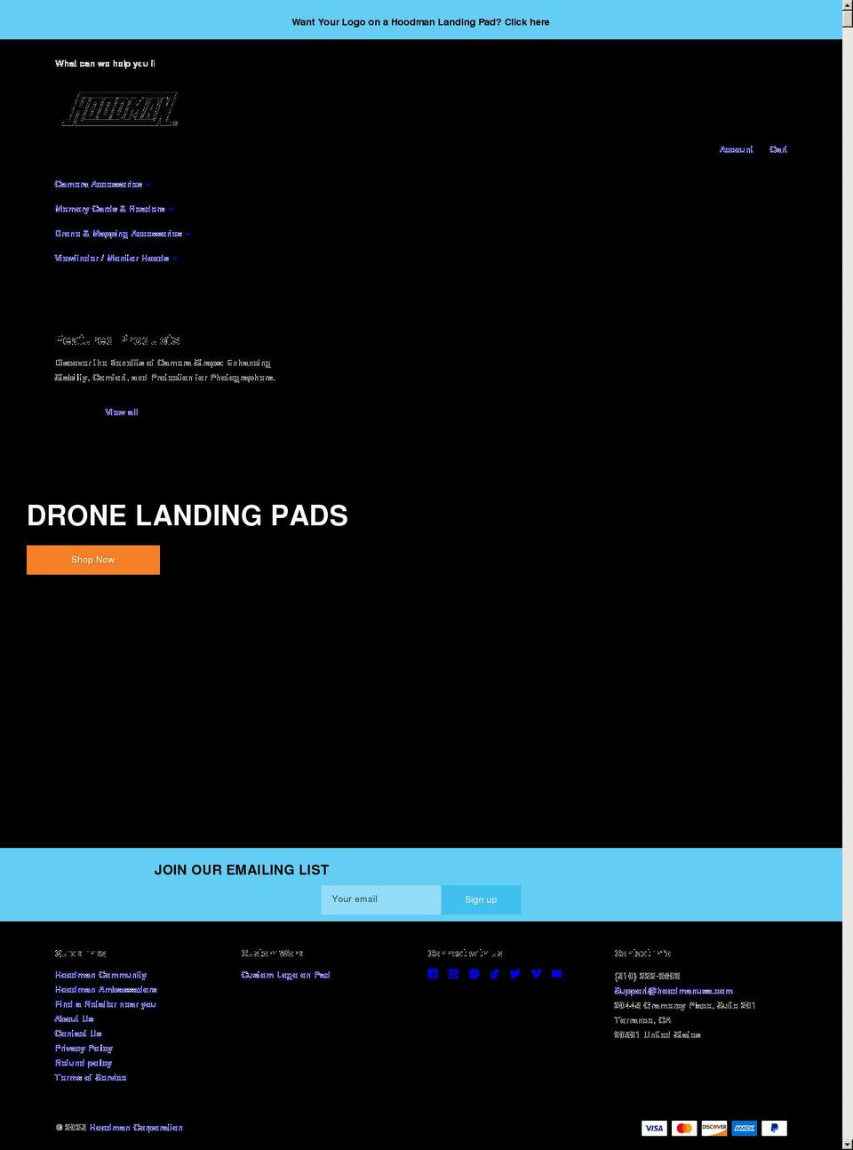 hoodmanusa.com shopify website screenshot