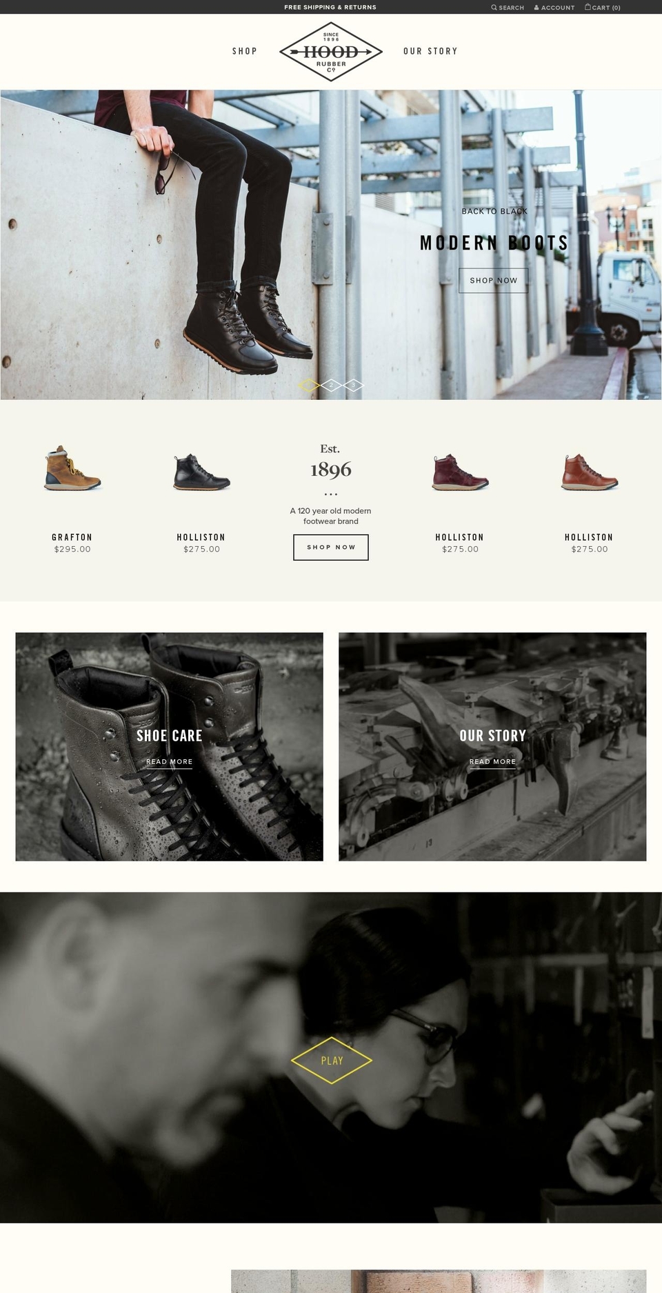 Wingtips Shopify theme site example hoodrubberco.com