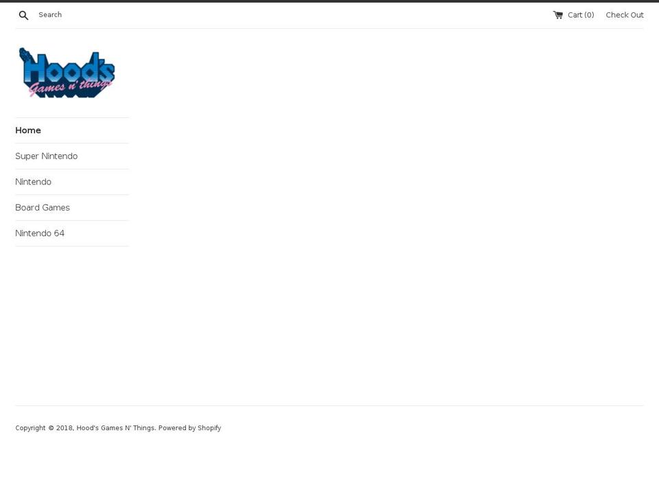 hoodsgames.com — Shopify storefront screenshot