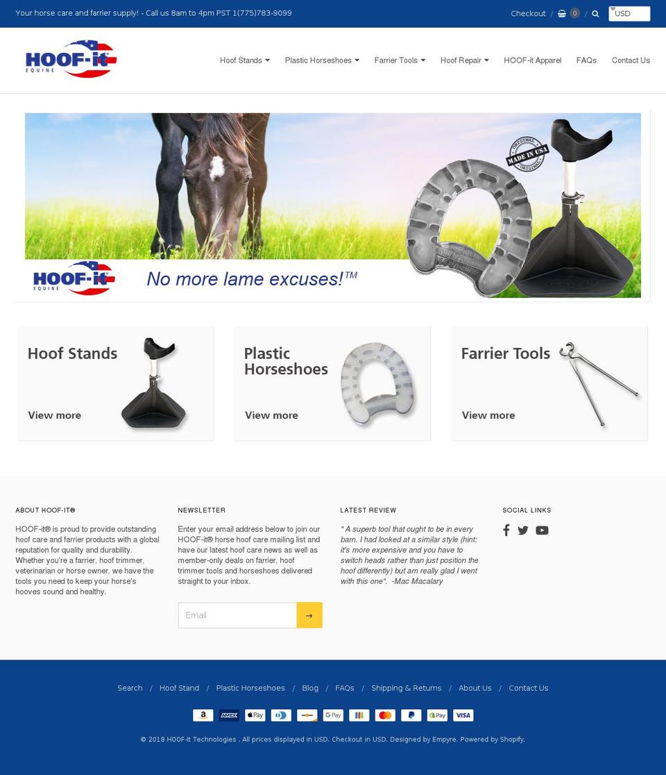 hoof-it.eu shopify website screenshot