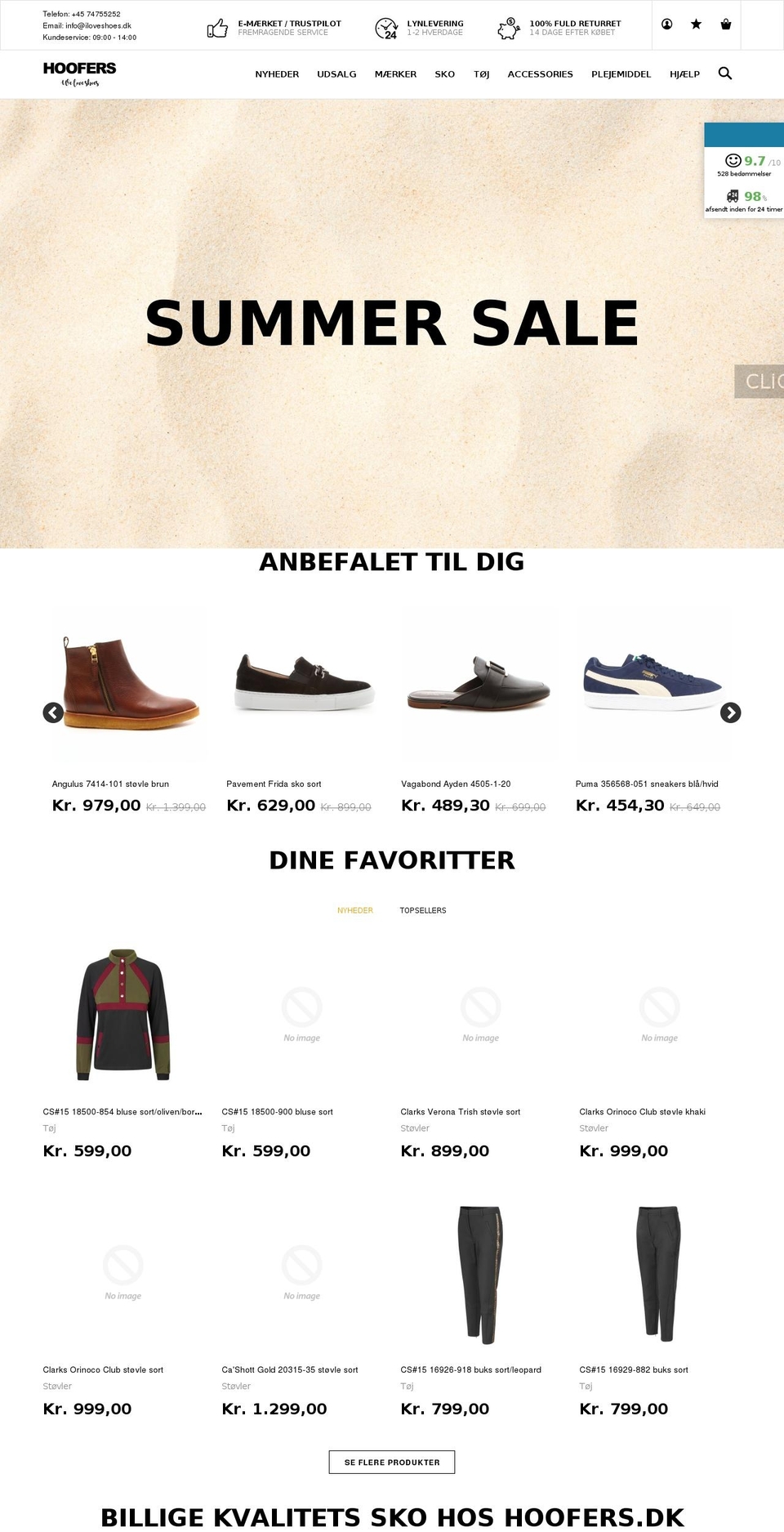 Handy Shopify theme site example hoofers.dk