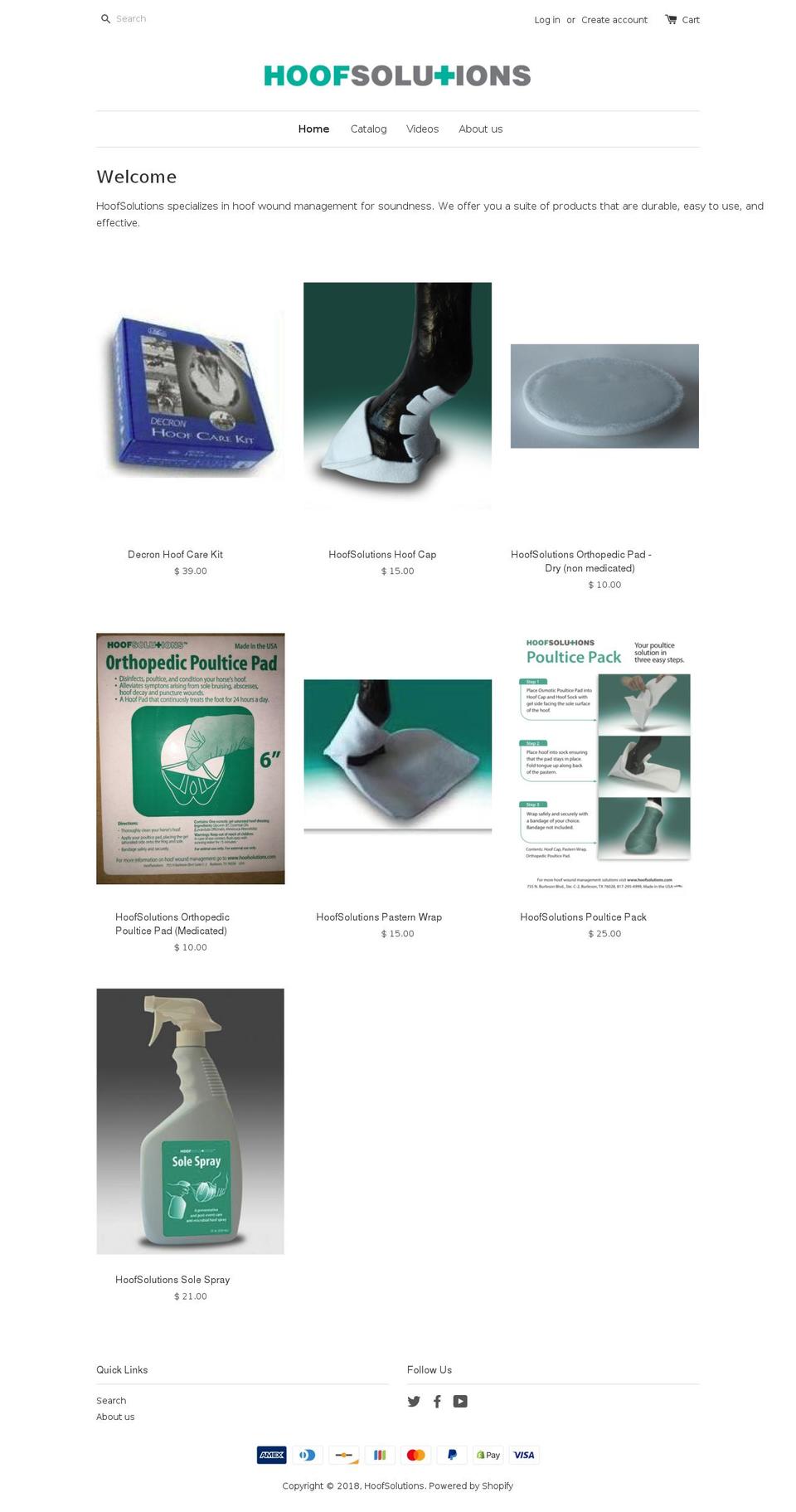 hoofsolutions.com — Shopify storefront screenshot