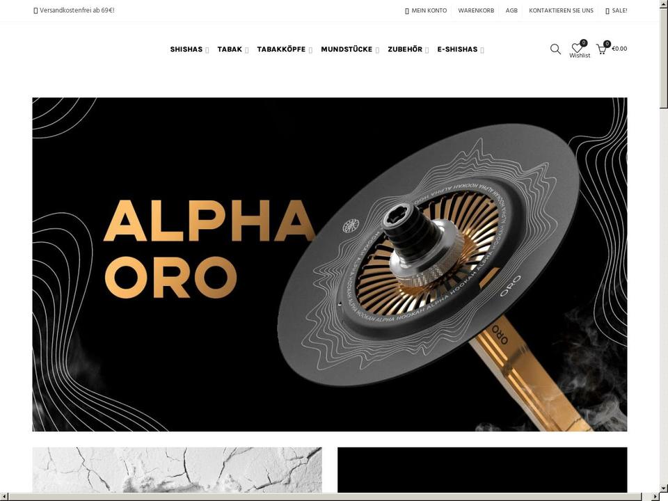 HOOKAH BLACK DEV Shopify theme site example hookahblack.de