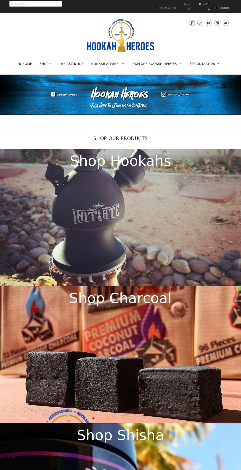 hookahheros.com — Shopify storefront screenshot