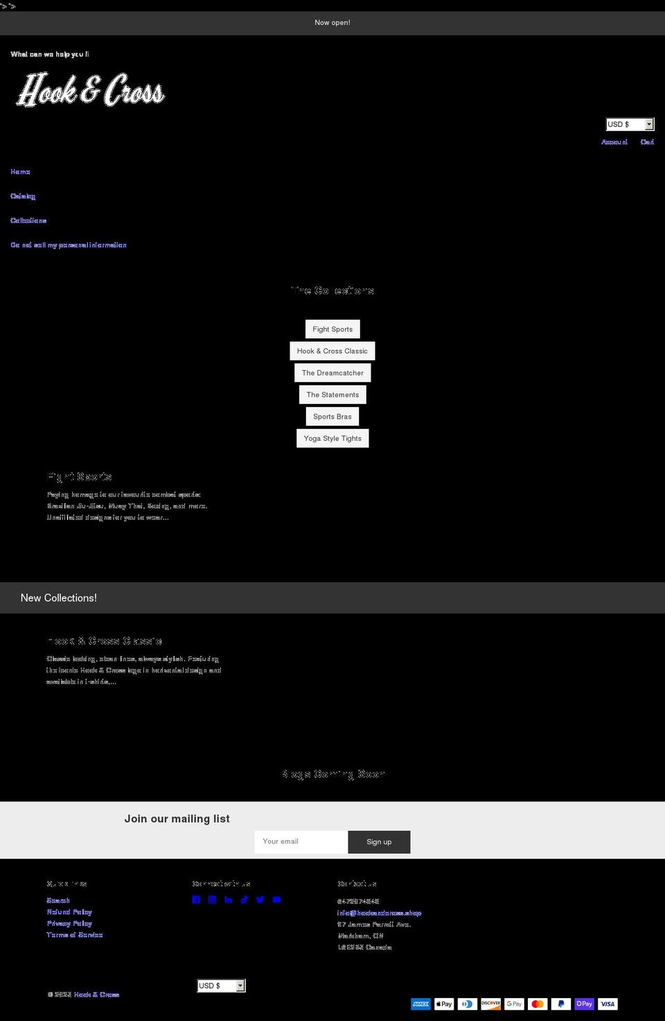 hookandcross.shop shopify website screenshot