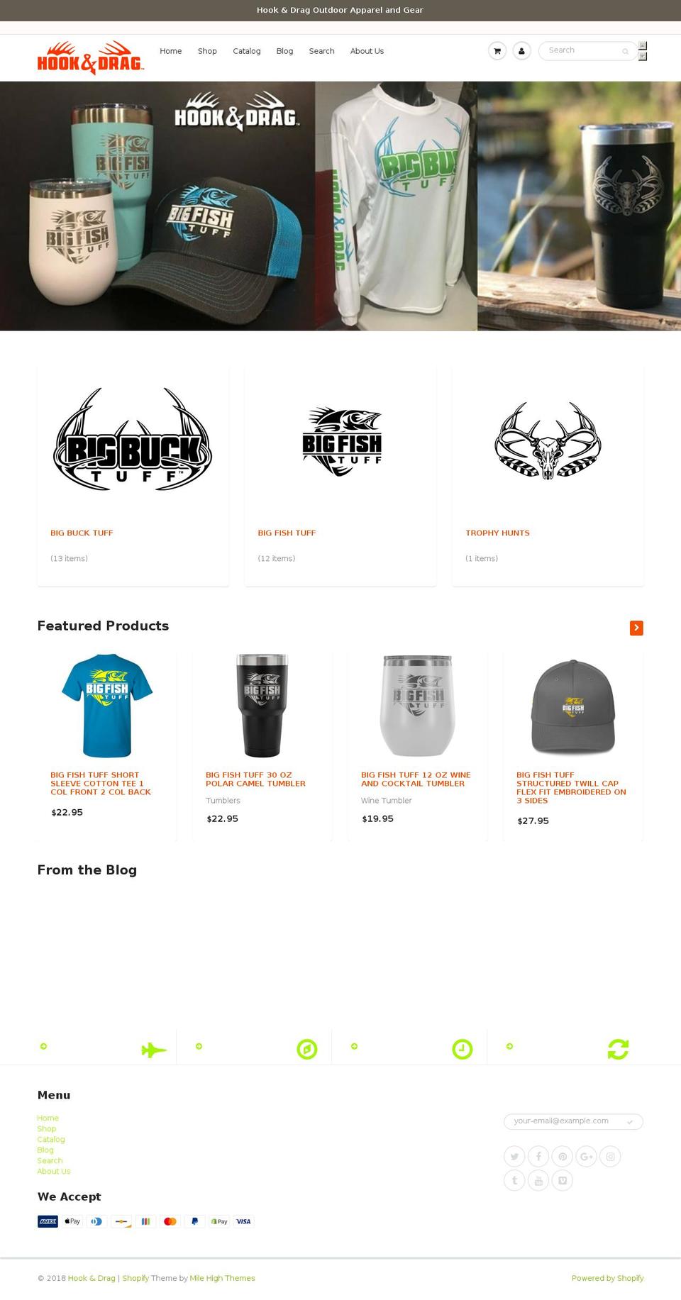 hookanddrag.com shopify website screenshot