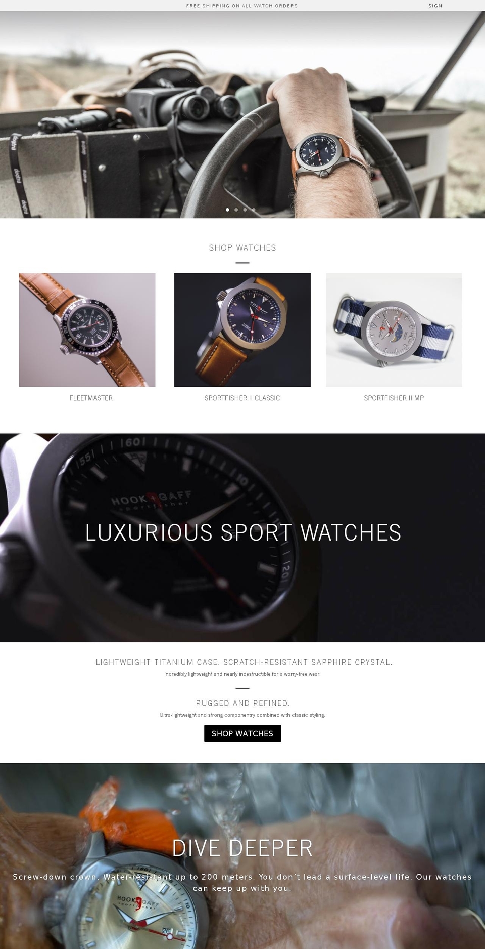 hookandgaff.com shopify website screenshot