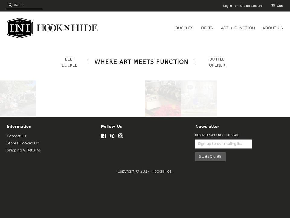 hookandhide.com shopify website screenshot