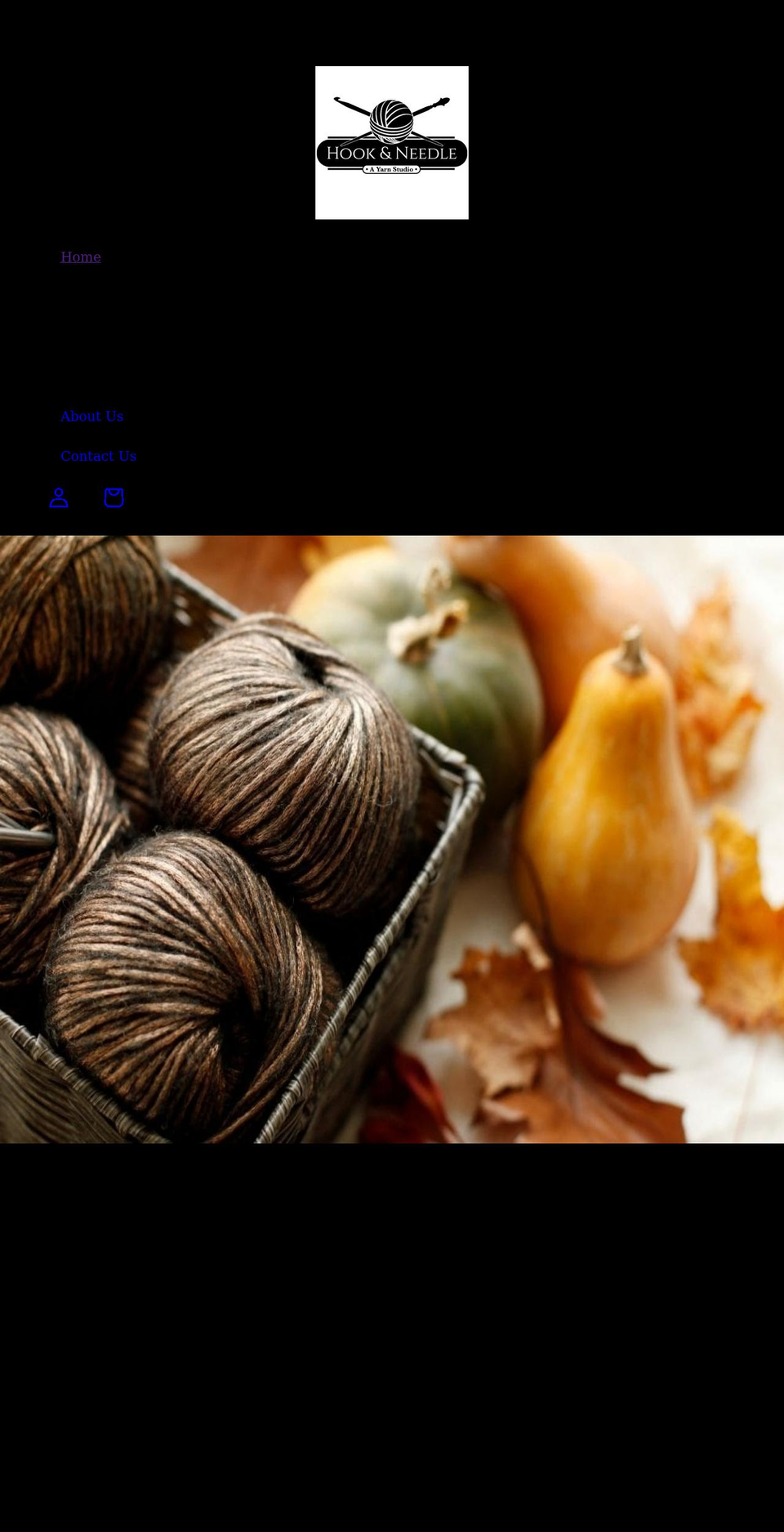 hookandneedleyarnstudio.com shopify website screenshot