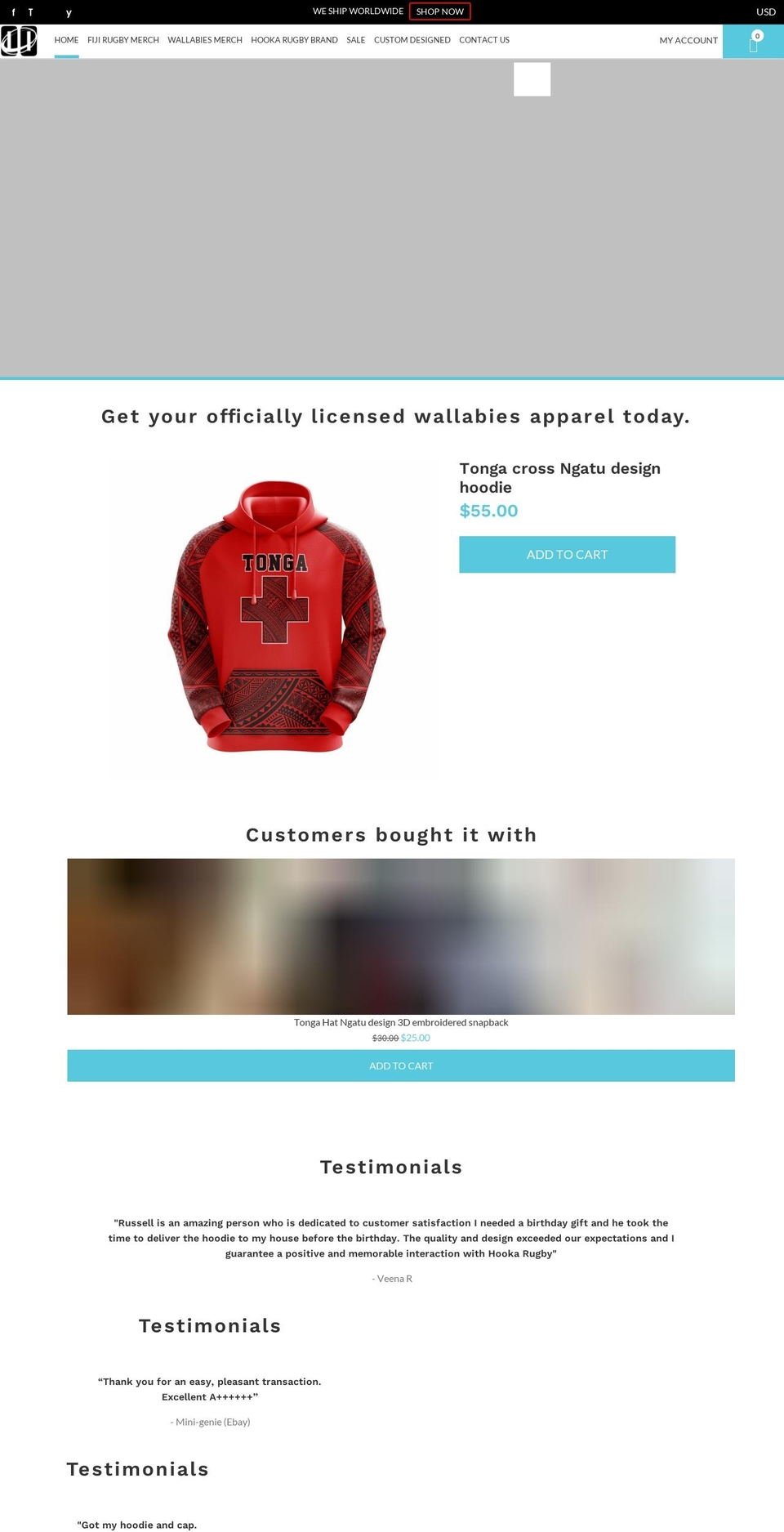 hookarugby.store shopify website screenshot