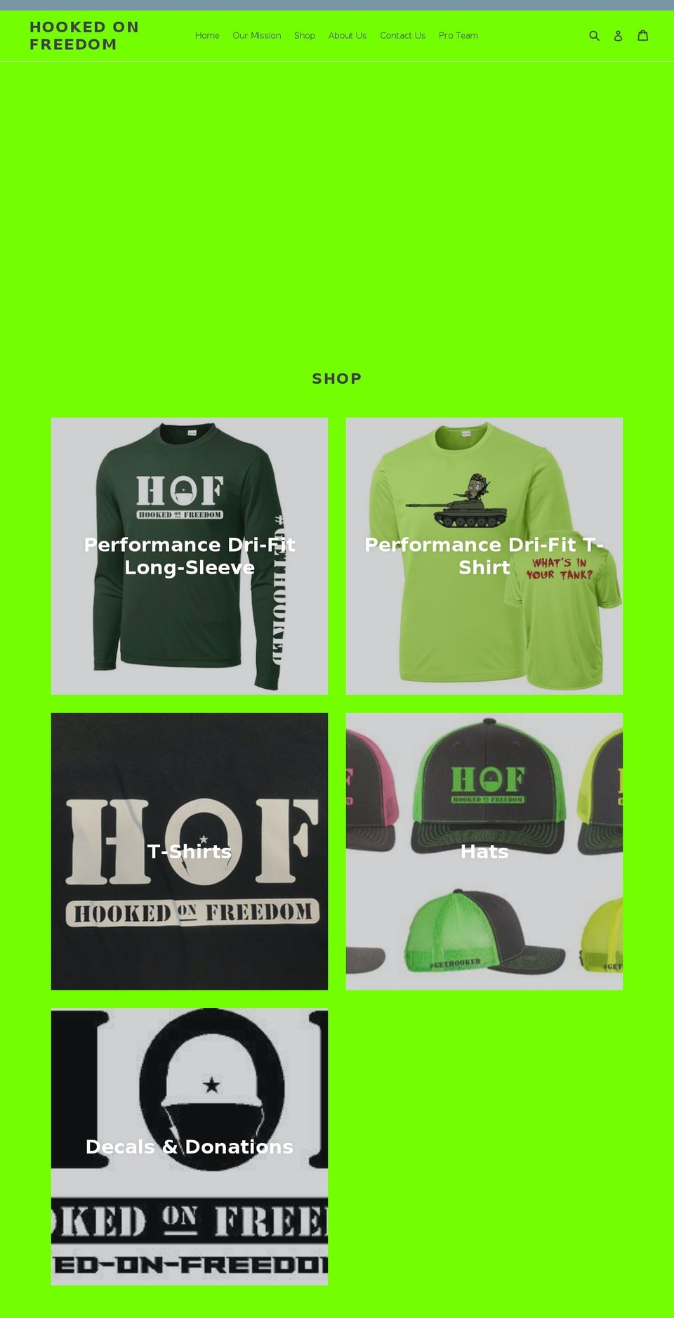 hooked-on-freedom.com — Shopify storefront screenshot