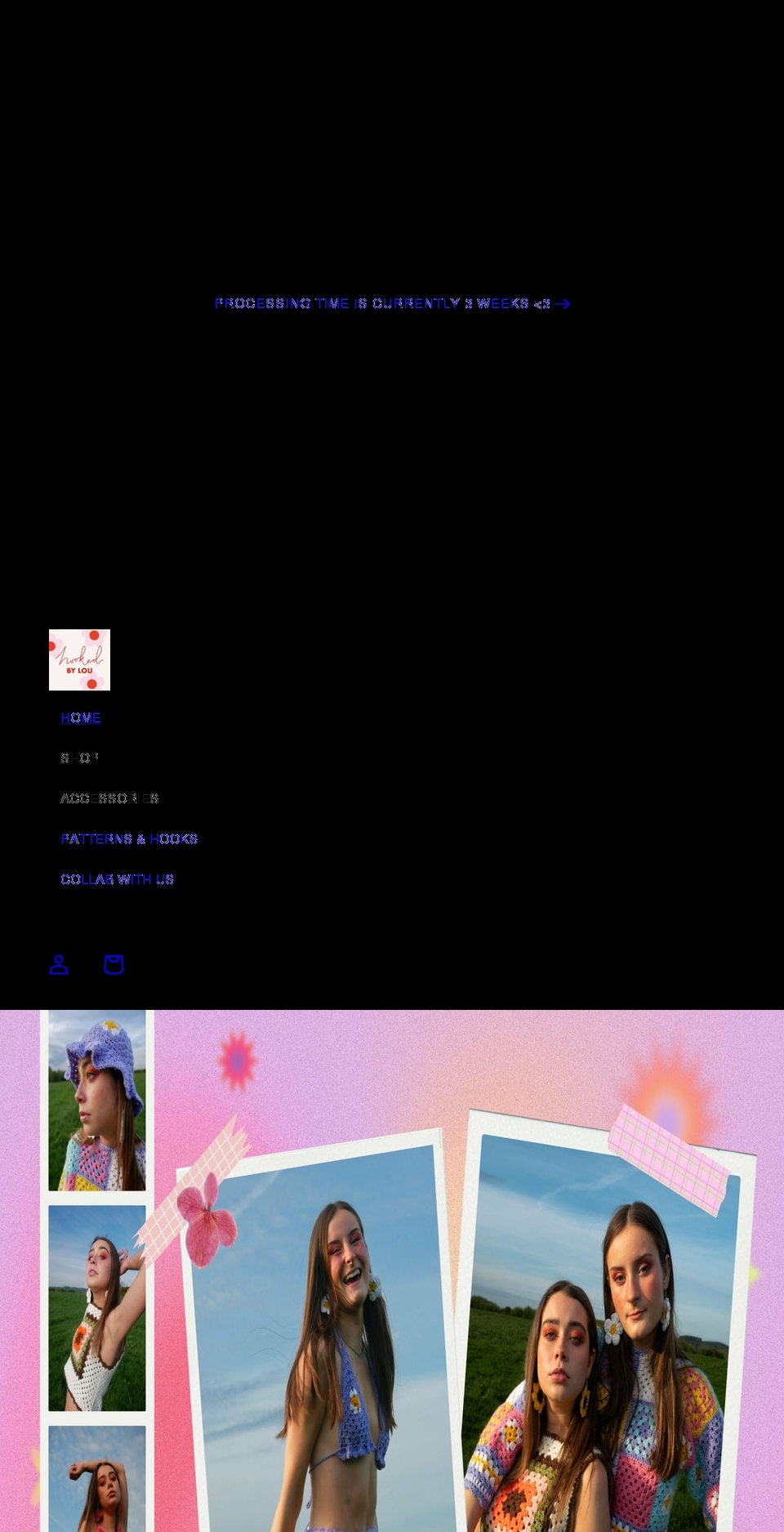 hookedbylou.com shopify website screenshot