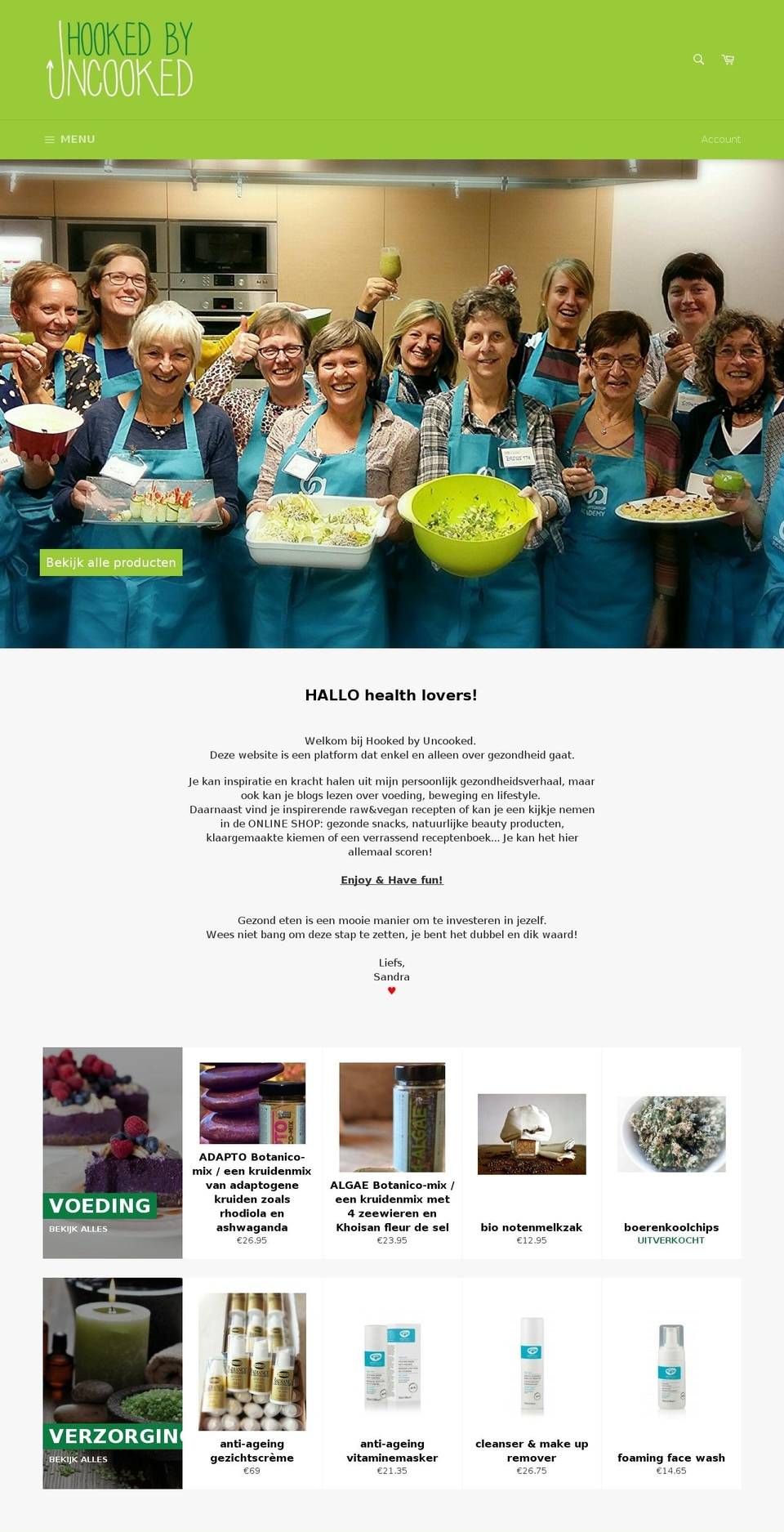 hookedbyuncooked.com shopify website screenshot