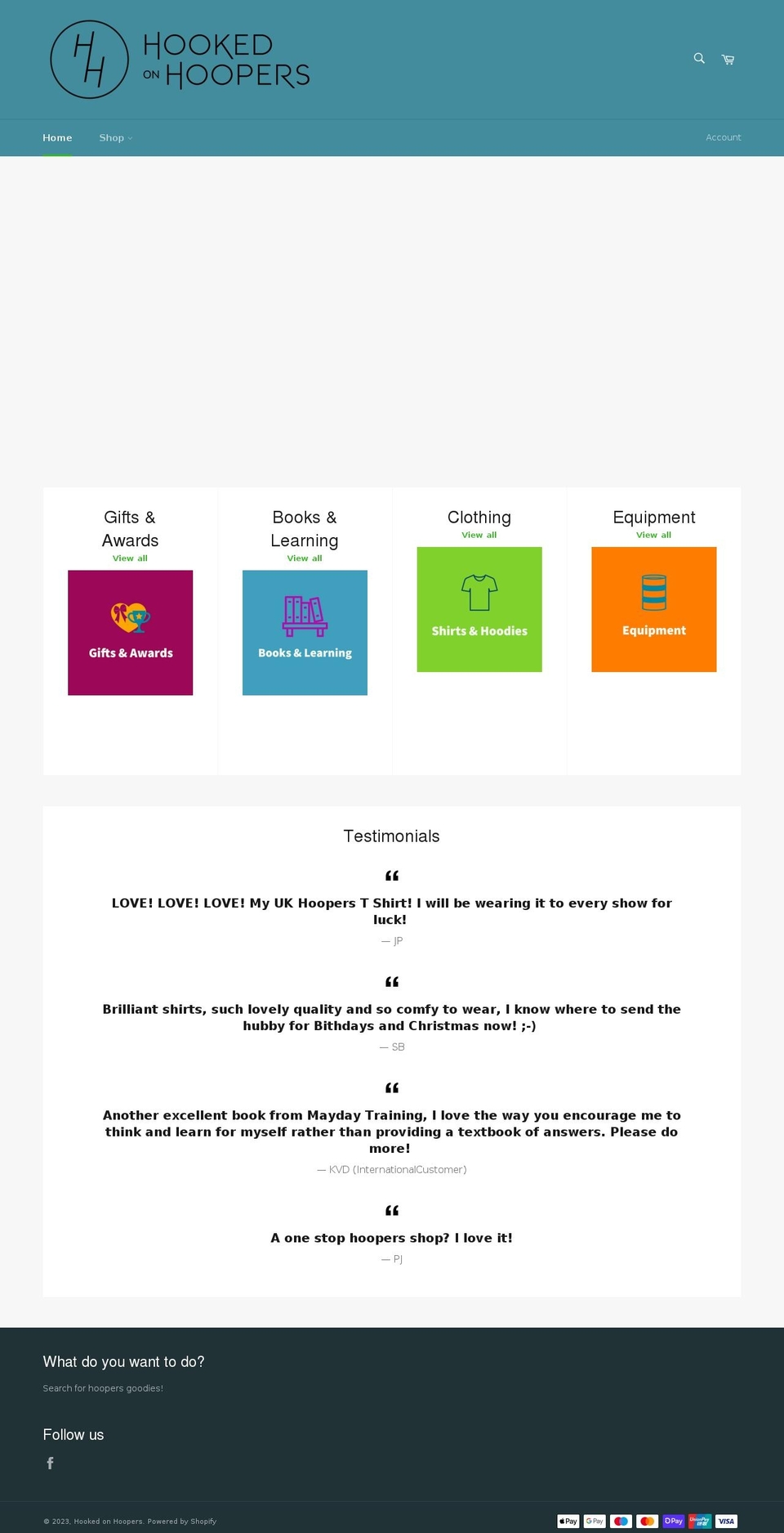 hookedonhoopers.com shopify website screenshot