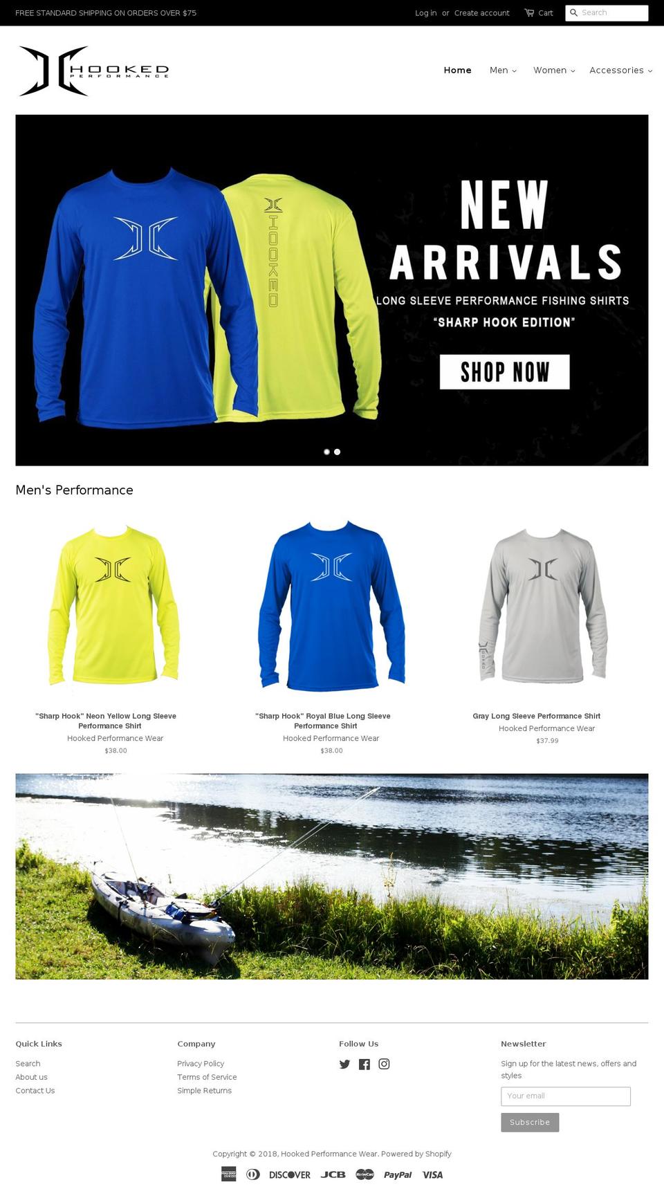 hookedperformancewear.com shopify website screenshot