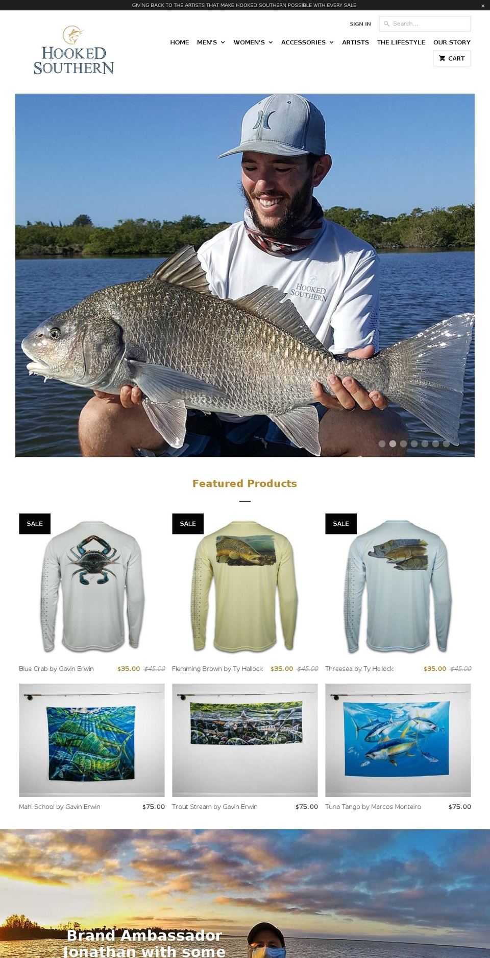 hookedsouthern.com shopify website screenshot