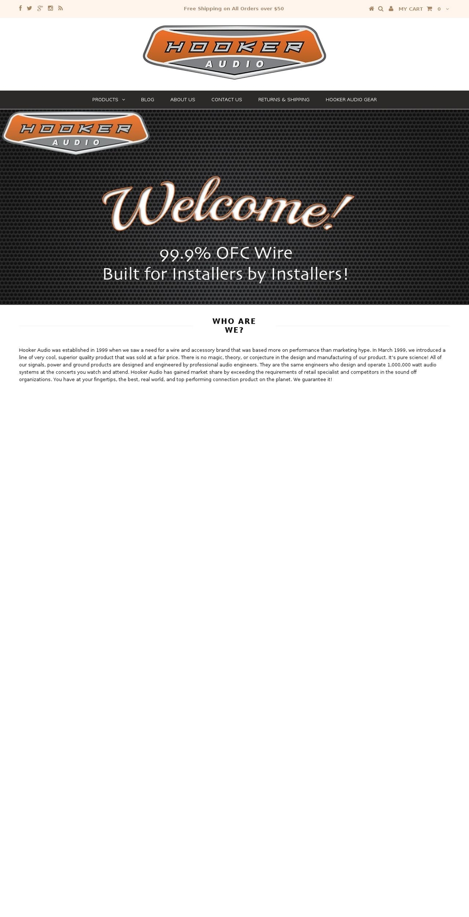 hookeraudio.com shopify website screenshot