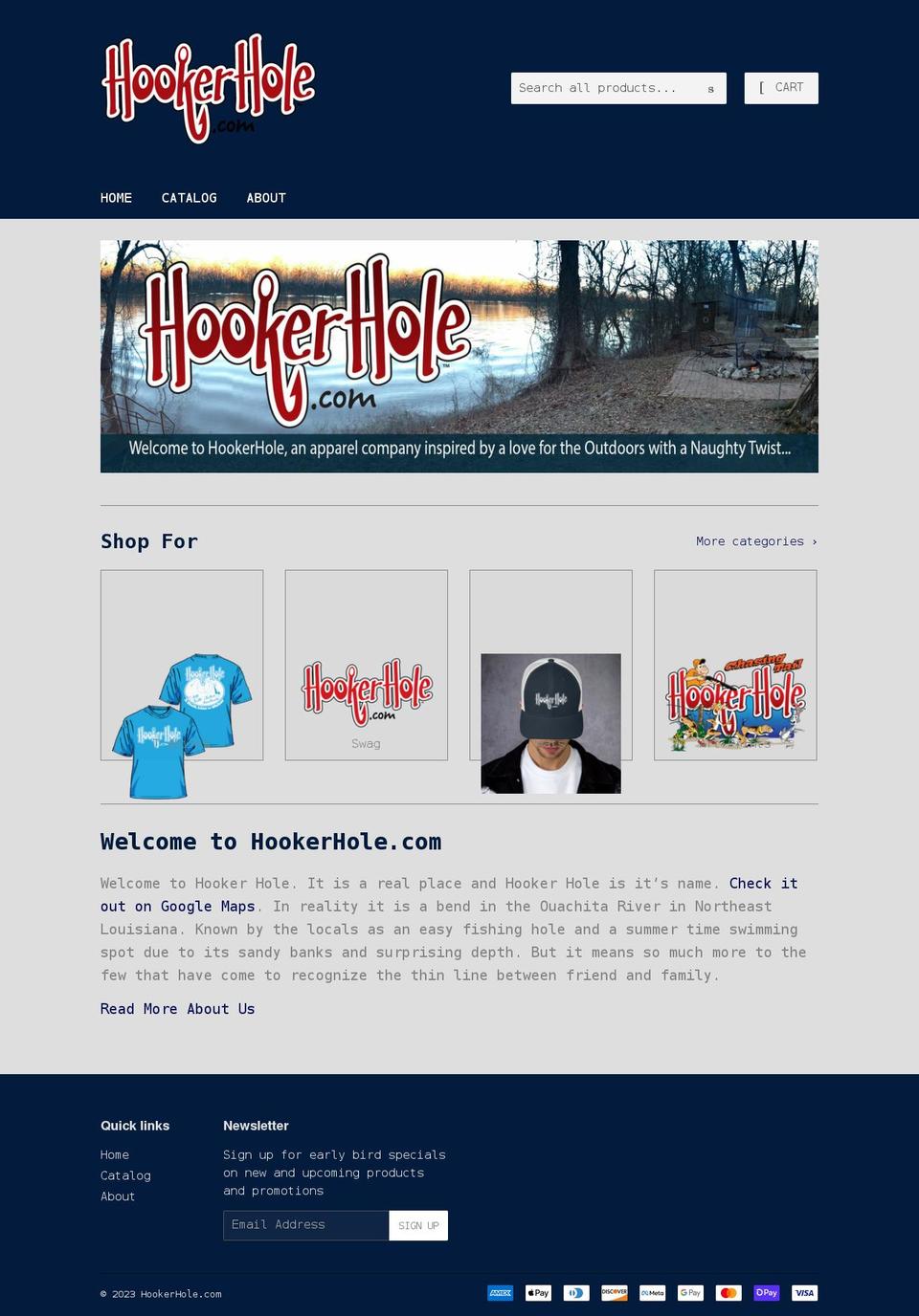 hookerhole.com shopify website screenshot