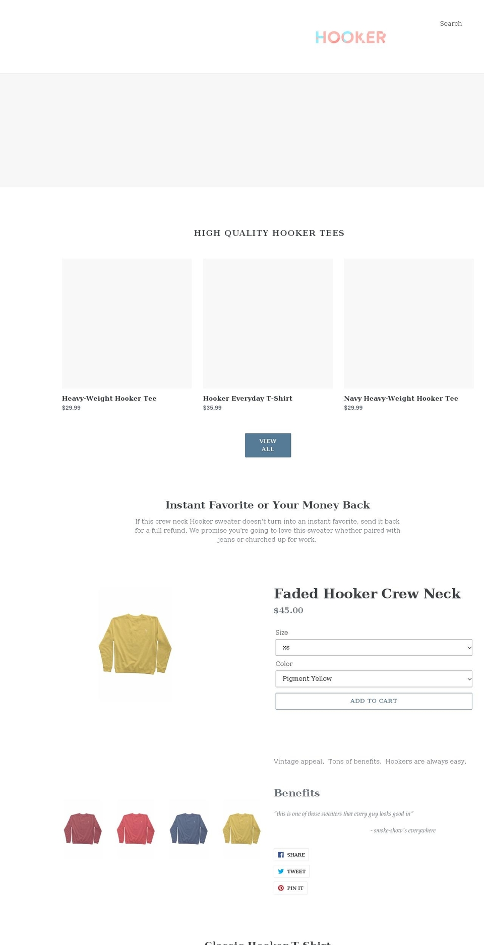 hookerhousewife.com shopify website screenshot