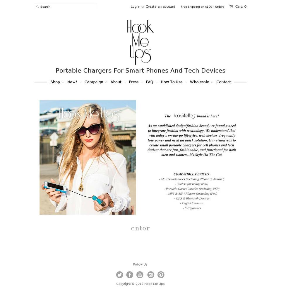 hookmeups.com shopify website screenshot