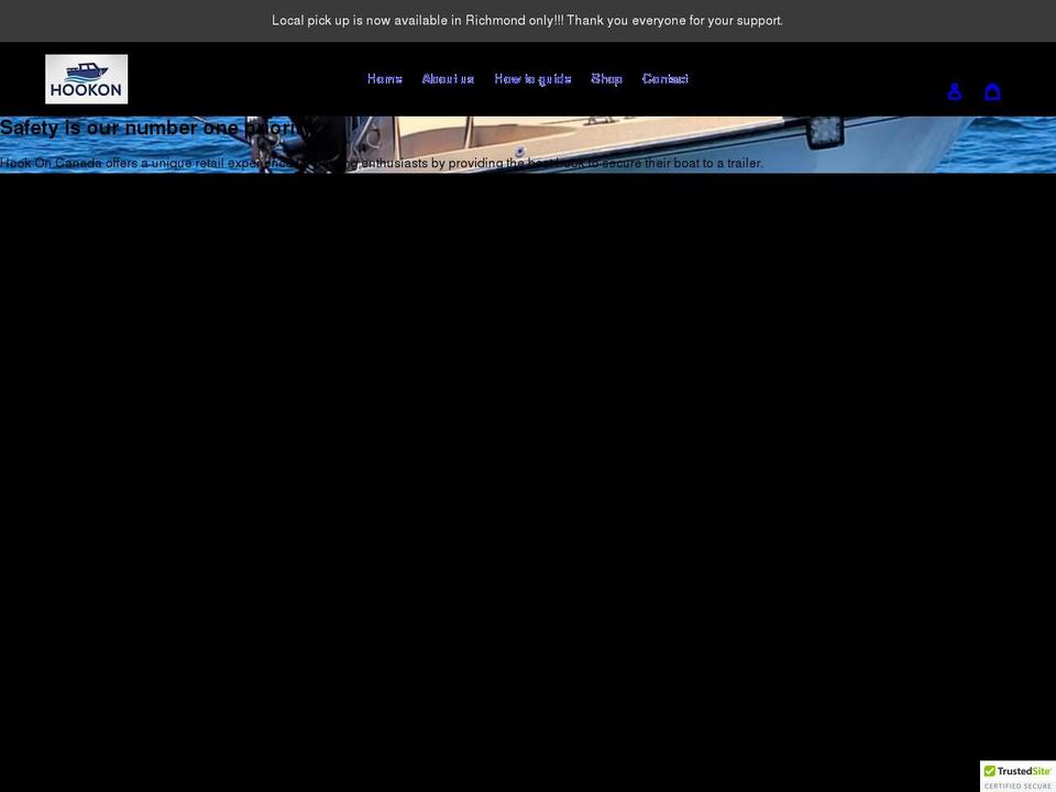 hookon.ca shopify website screenshot