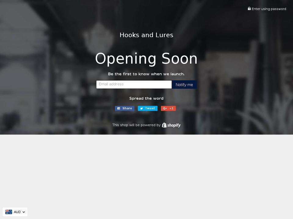 hooksandlures.com — Shopify storefront screenshot