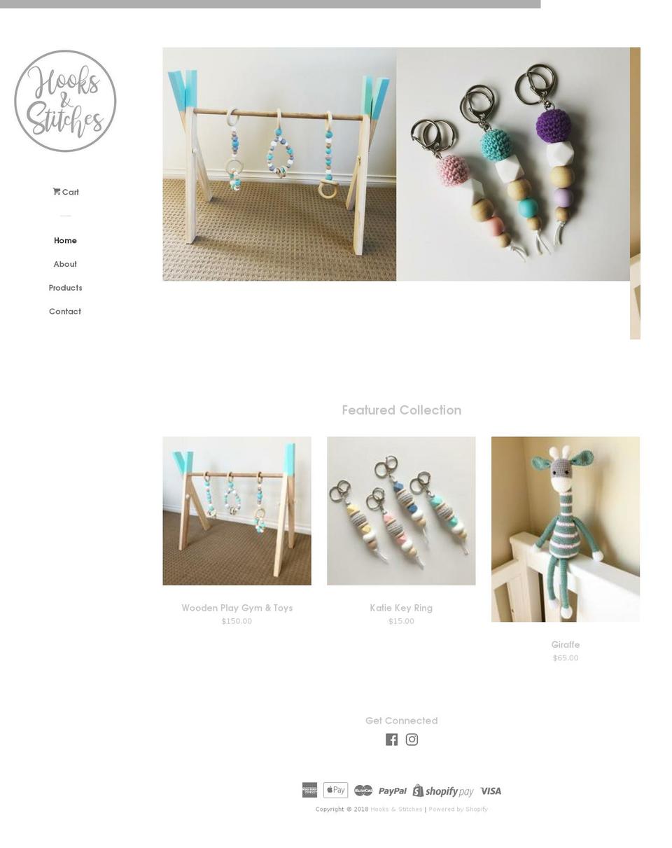 hooksandstitches.com — Shopify storefront screenshot