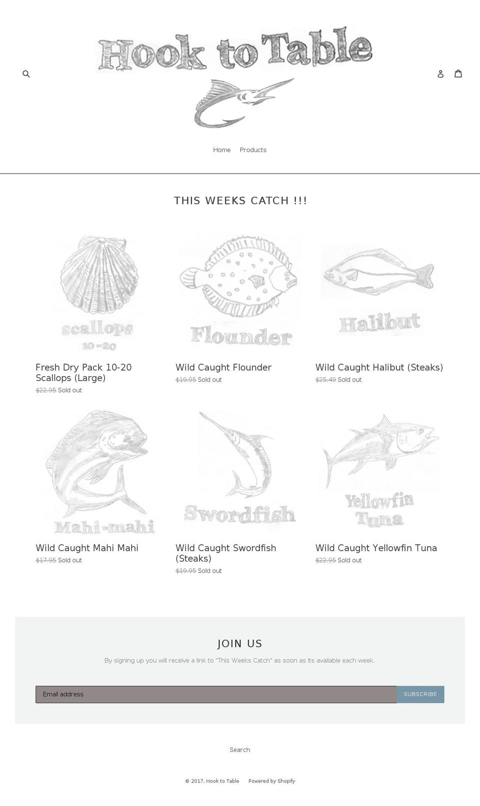hooktotable.com shopify website screenshot