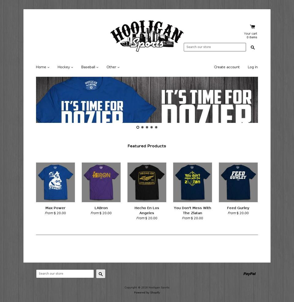 hooliganfootball.net shopify website screenshot