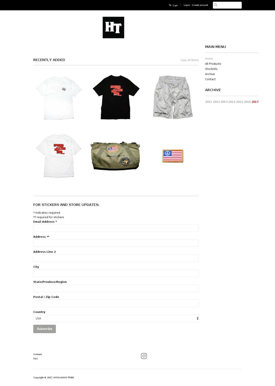 hooliganstribe.net shopify website screenshot