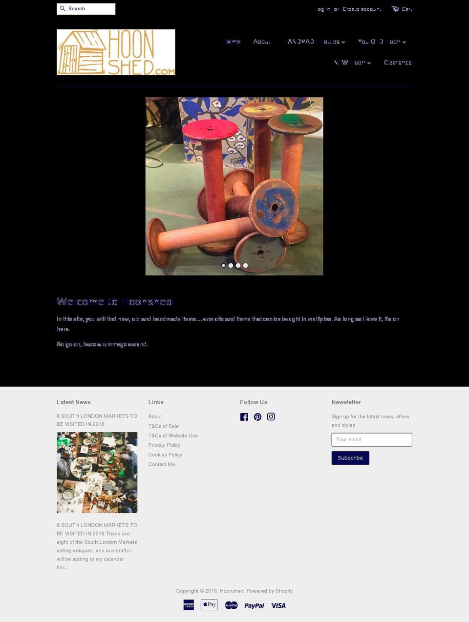 hoonshed.com shopify website screenshot