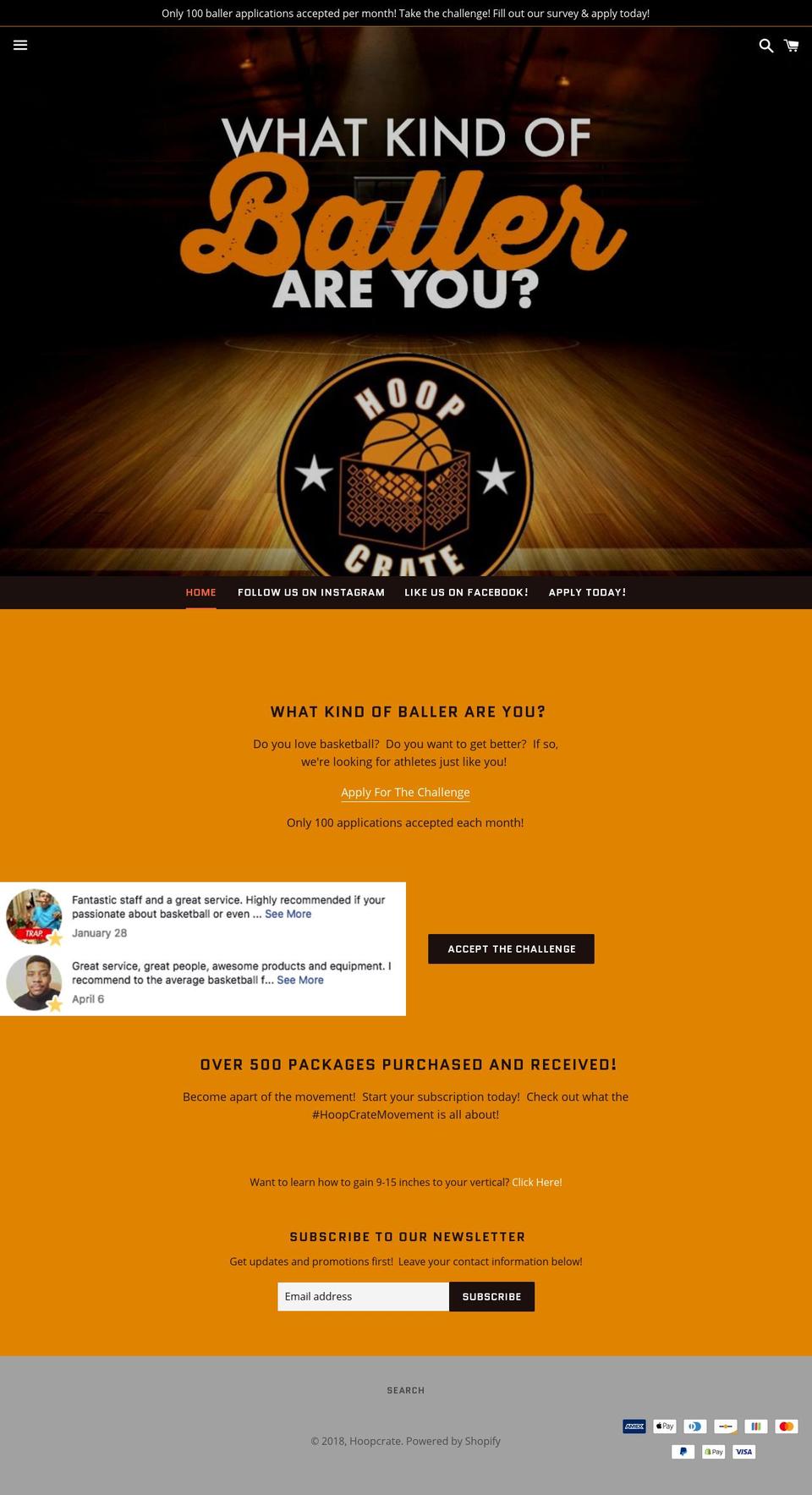 hoopcrate.com — Shopify storefront screenshot