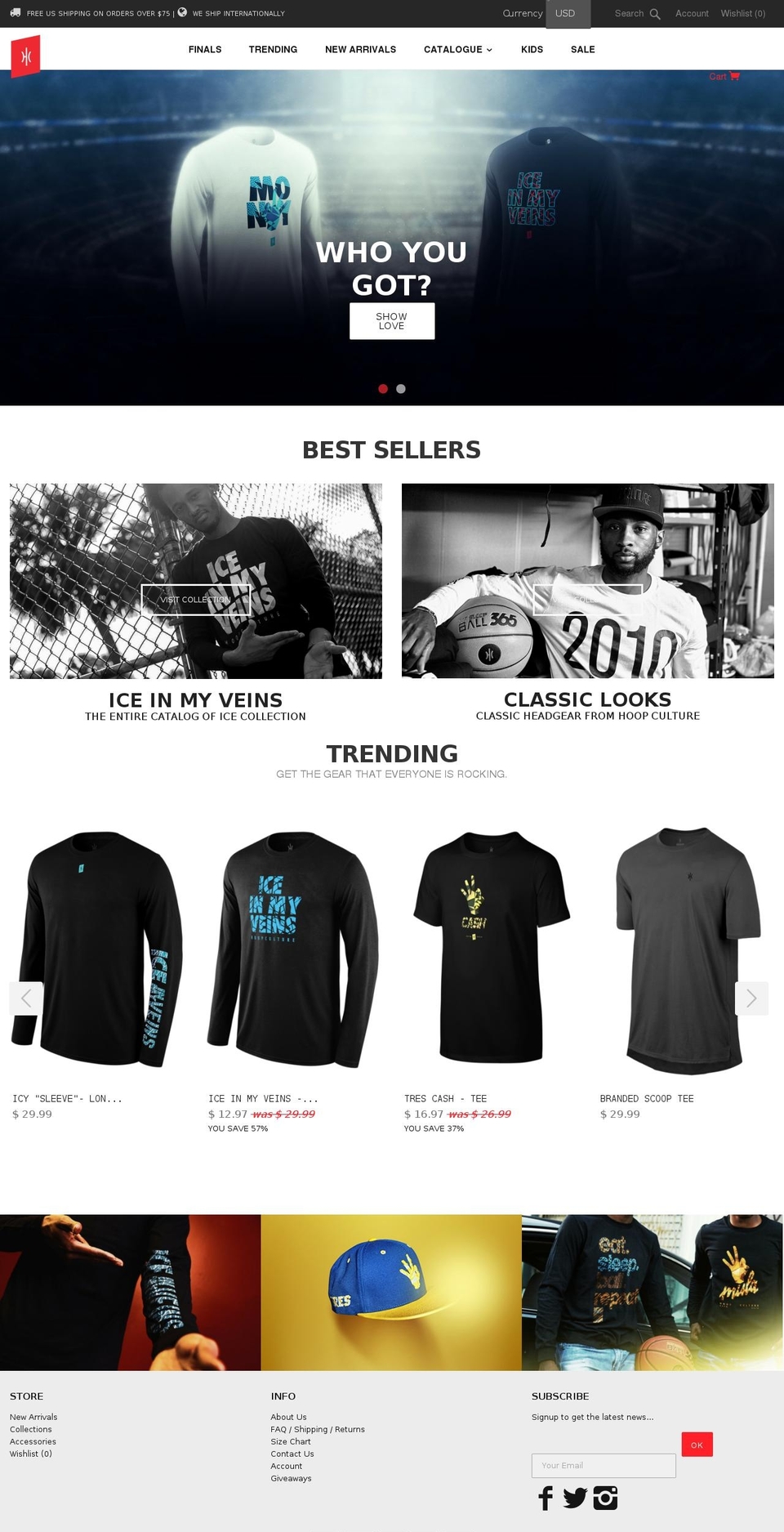 Opus Q Shopify theme site example hoopculture.com