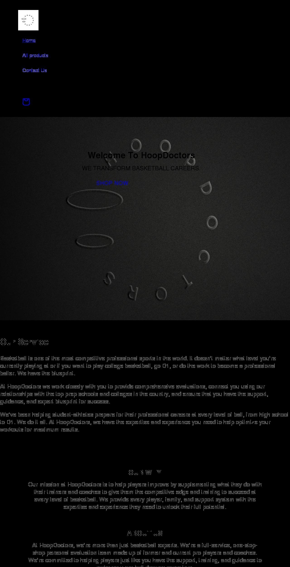 hoopdoctors.com shopify website screenshot