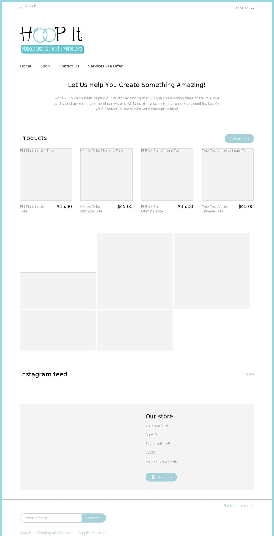 hoopitembroidery.com shopify website screenshot