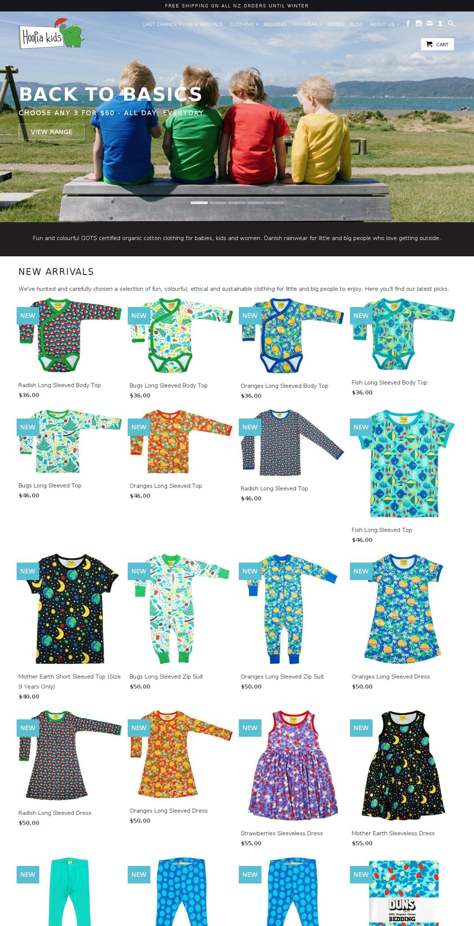 hooplakids.nz shopify website screenshot