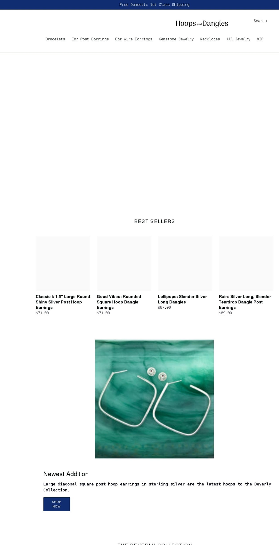 hoopsanddangles.com shopify website screenshot