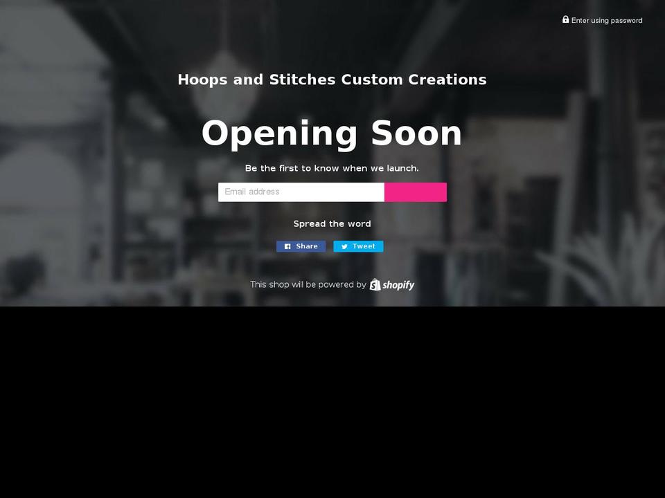 hoopsandstitches.com shopify website screenshot