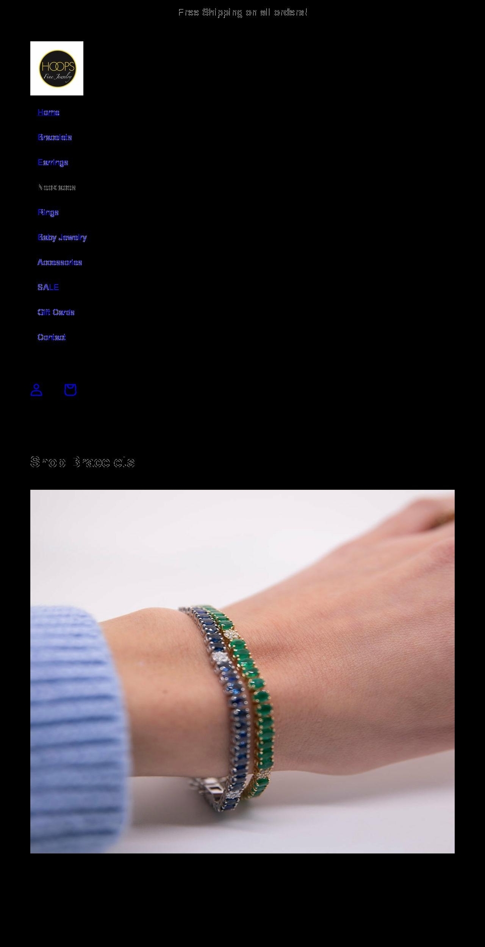 hoopsfinejewels.com shopify website screenshot