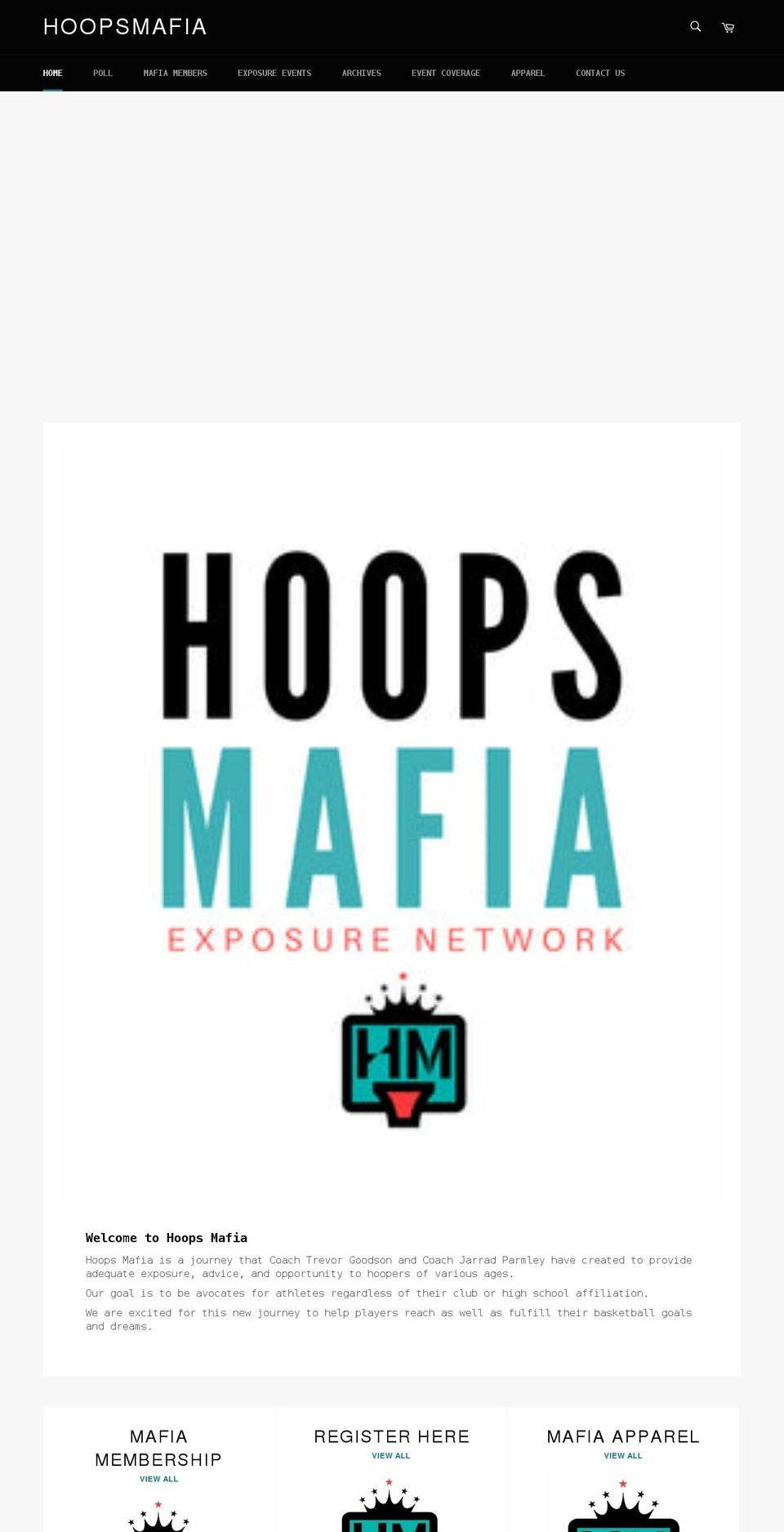 hoopsmafia.com shopify website screenshot