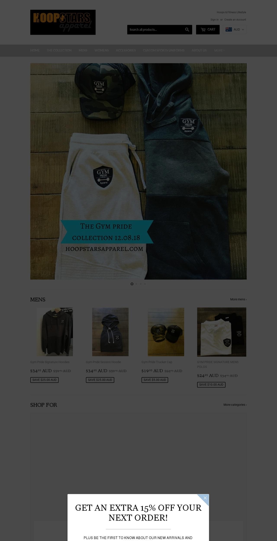 hoopstarsapparel.com — Shopify storefront screenshot