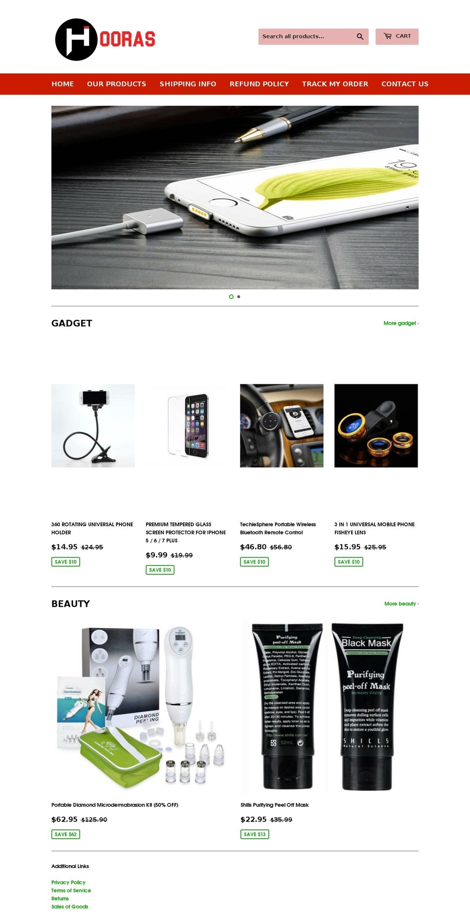 hoorastech.com shopify website screenshot