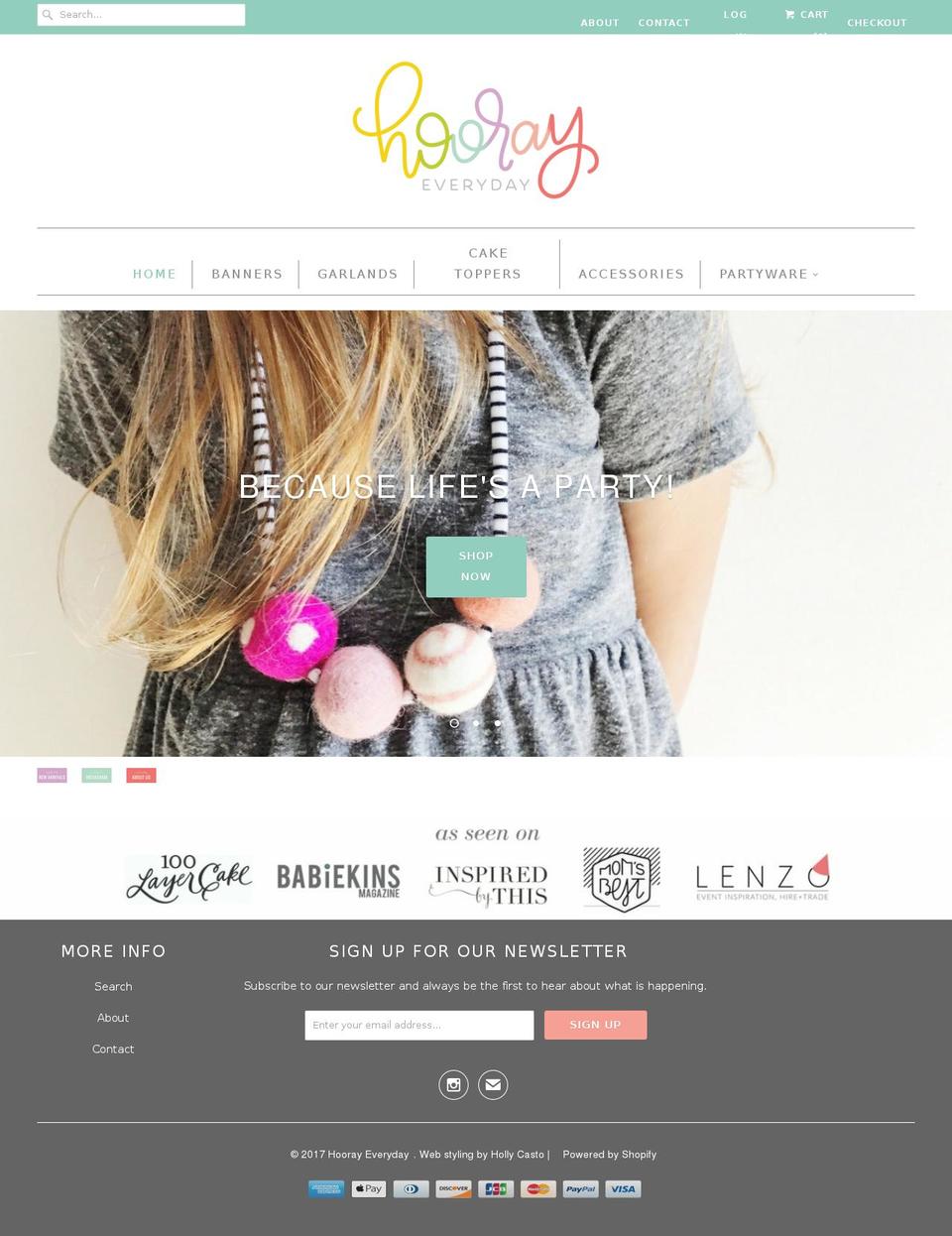hooray-everyday.com shopify website screenshot