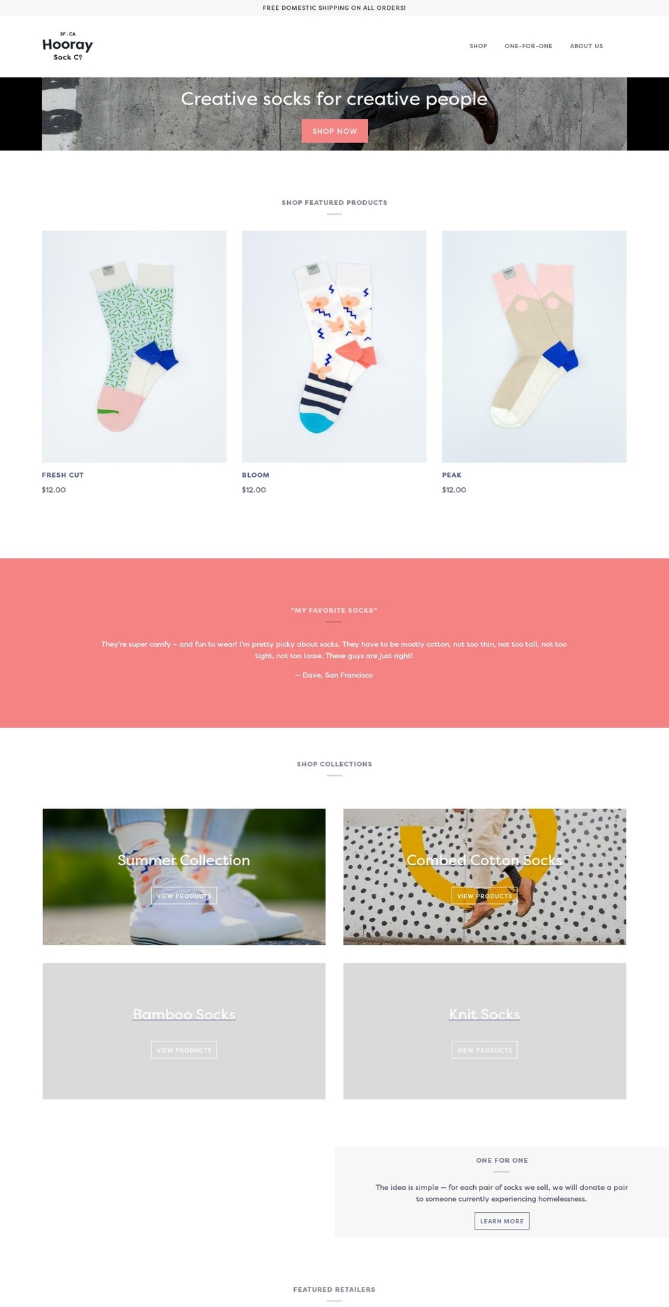 hooraysocks.com — Shopify storefront screenshot