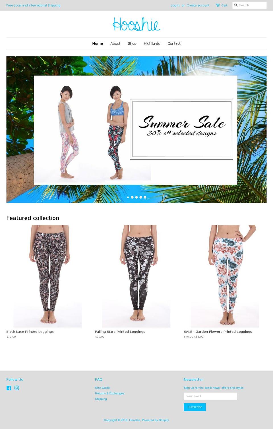 hooshieactive.com — Shopify storefront screenshot